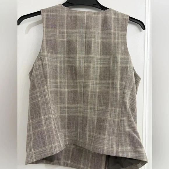 NWT Express Asymmetrical Plaid Four Button Blazer Vest size M - Picture 8 of 8